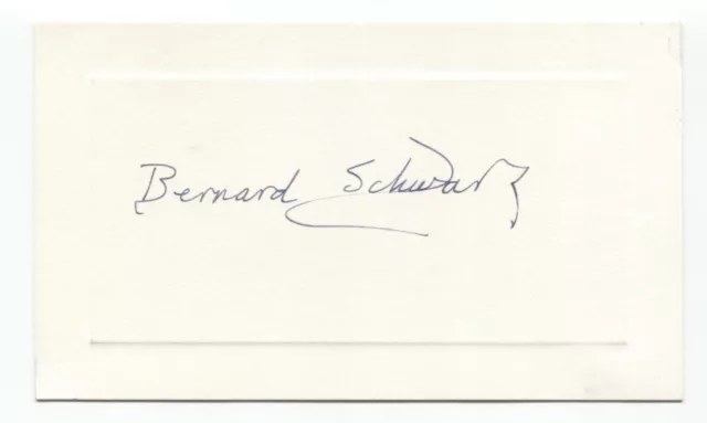 Bernard Schwartz Signed Card Autographed Signature Author Historian