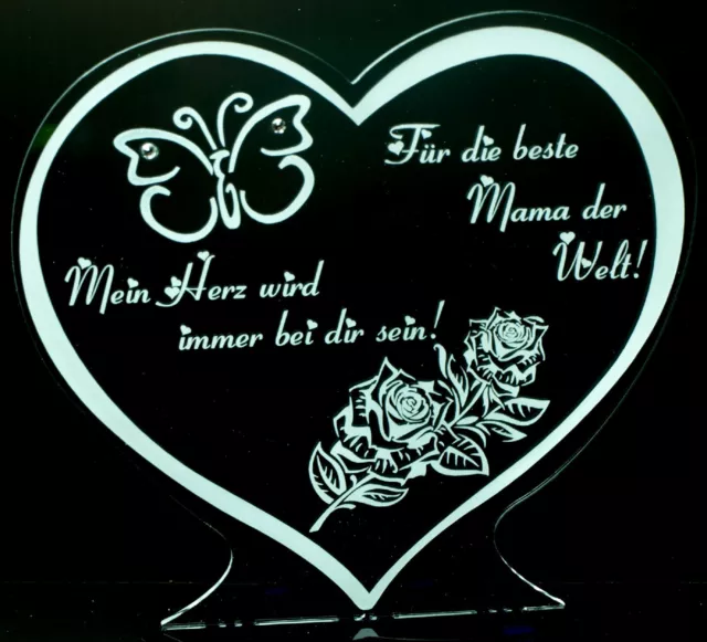 Acrylplatte Swarovski Elements Beste Mama Frau Oma Herz Geschenk Andenken