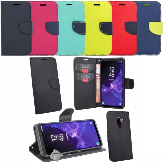 Housse etui coque portefeuille pour Samsung Galaxy S9 + Plus + film ecran