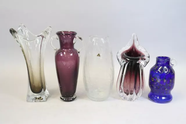 5x Vase Ziervase farbiges Glas Murano ua Süssmuth (FQ893)