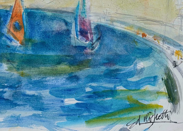EDWARD RIGHETTI - Painting Original - Watercolour - Etretat 5 $415.43 ...