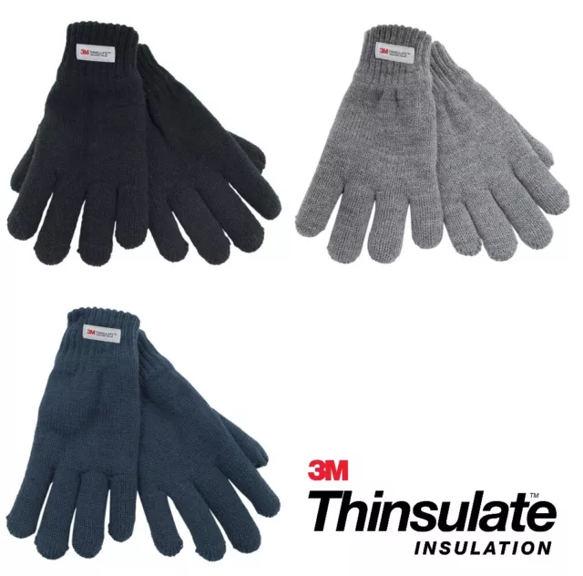 3M Thinsulate™ Lined Childrens Kids Thermal Knitted Winter Warm Gloves Ages 6-13