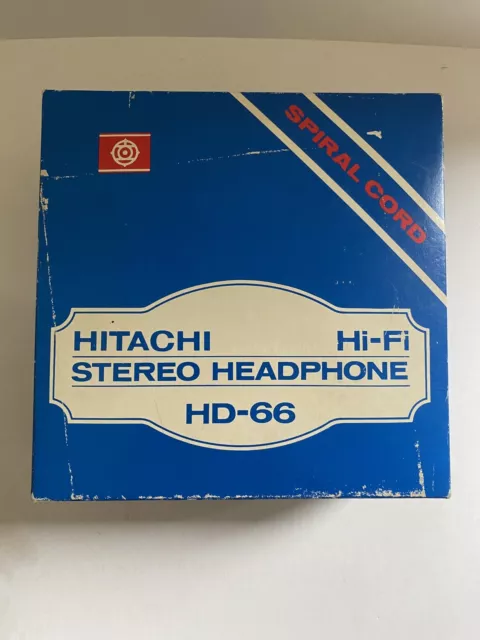 Vintage Hitachi Hi-Fi Stereo Headphones HD-66 in Original Box W/Manual. Japan