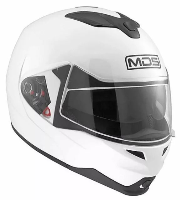 Casco Moto Modulare MD200 MDS E2205 SOLID Bianco 2