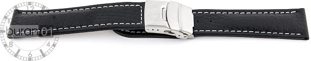 uhrenarmbände PER POLJOT OROLOGI CINTURINO in pelle di vitello nero