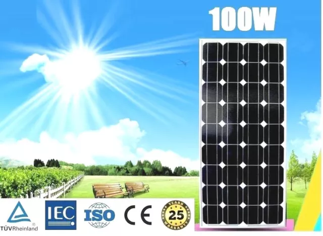 12V 100W Mono Solar Panel Home Generator Caravan Camping Power Battery Charging