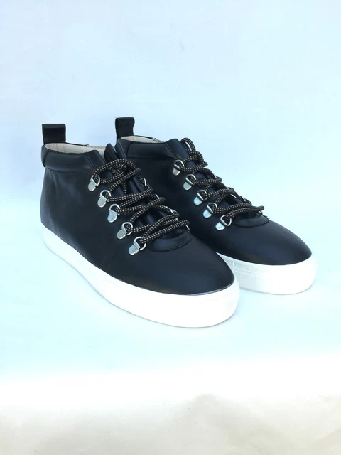 ZARA CHAUSSURES FEMMES Cuir Noir Haut Baskets Taille UK5 UK7 EUR