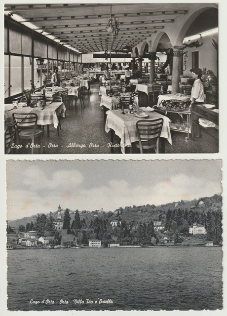ITALIA - NOVARA - 2 cartoline ORTA - Albergo Orta - Ville Pia e Otello - nvg -fg