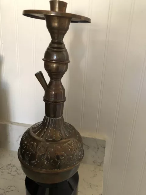 Hookah Pot Copper/Brass Hand Hammered  Arabian Islamic Aged Patina Vintage