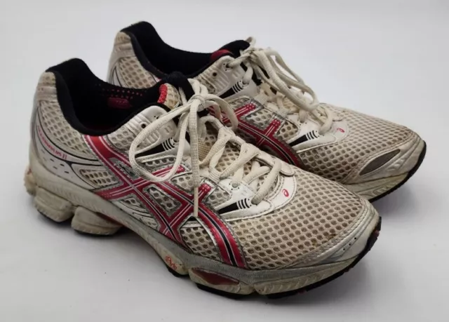 Asics Gel Cumulus 11 Women's Running Shoes T997N White Silver Pink Size 8.5 US