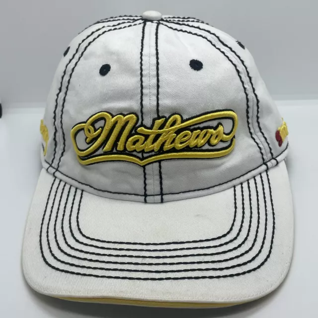 Matthews Spelled Out Embroidered Gold Off White Baseball Cap Trucker Hat