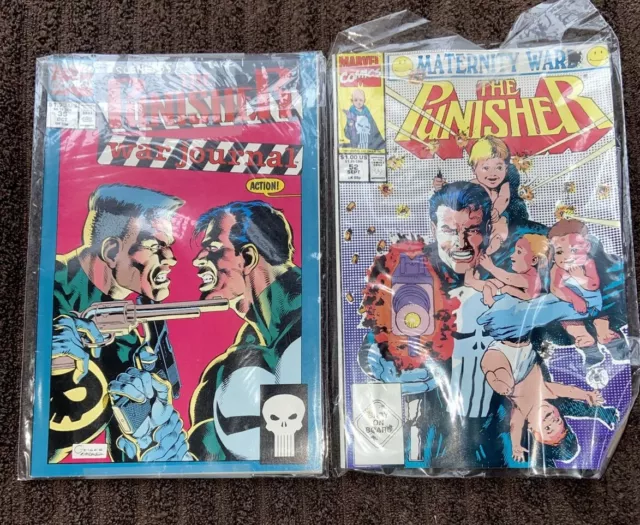 Lot of two The Punisher Marvel Comics War Journal #35 & Maternity War #53 1991