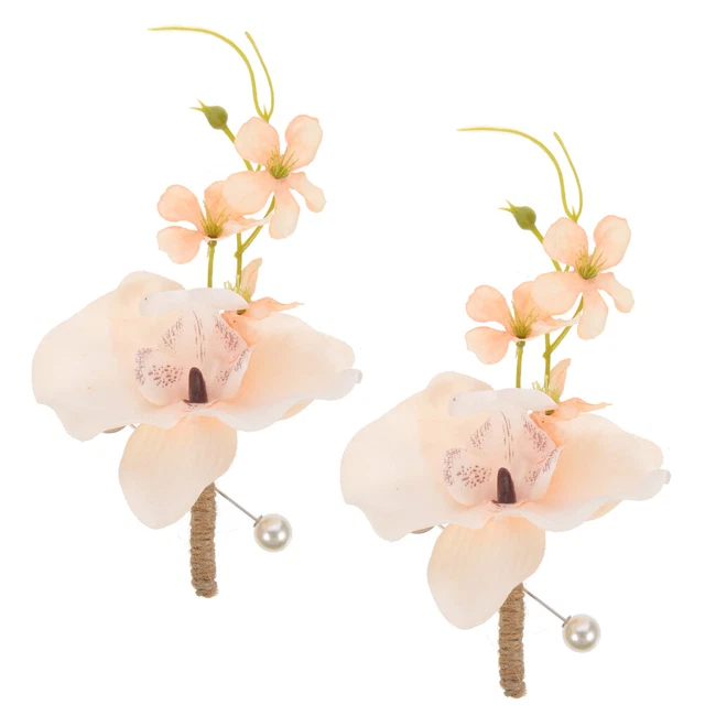 Traje de pulsera con flores para hombre corsé muñeca boda flor de seda