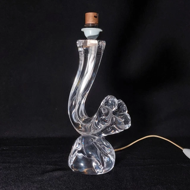 daum -pied de lampe en cristal signé