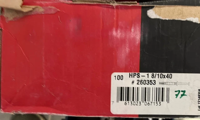 77 HILTI Schlagdübel HPS-1 8/10X40 Kunststoff Universal Dübel lang mit Schraube