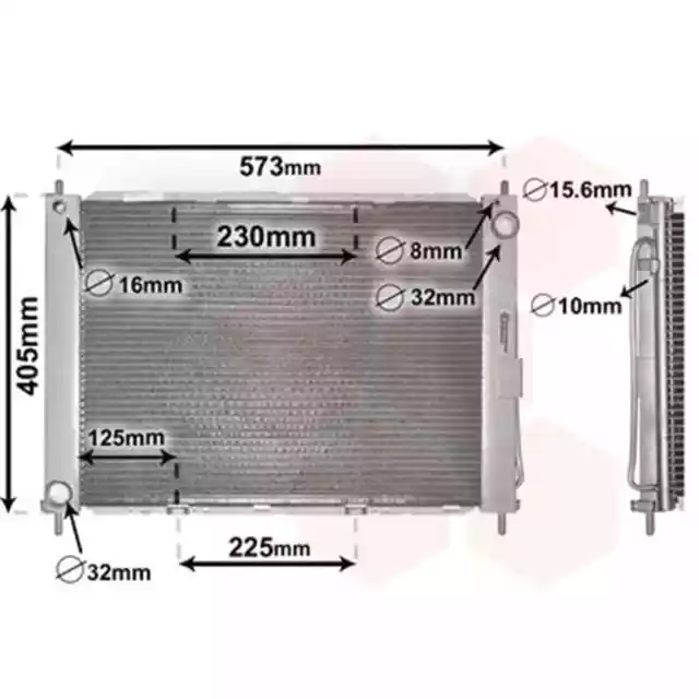 Van wezel Radiateur de Refroidissement Avec Condensateur pour Renault Clio Modus