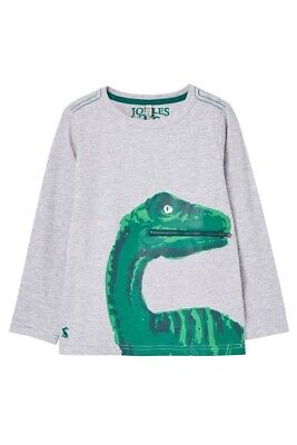 I MASCHI JOULES Grigio zidazee Dinosauro Zip T Shirt Grigio Sz 5 anni