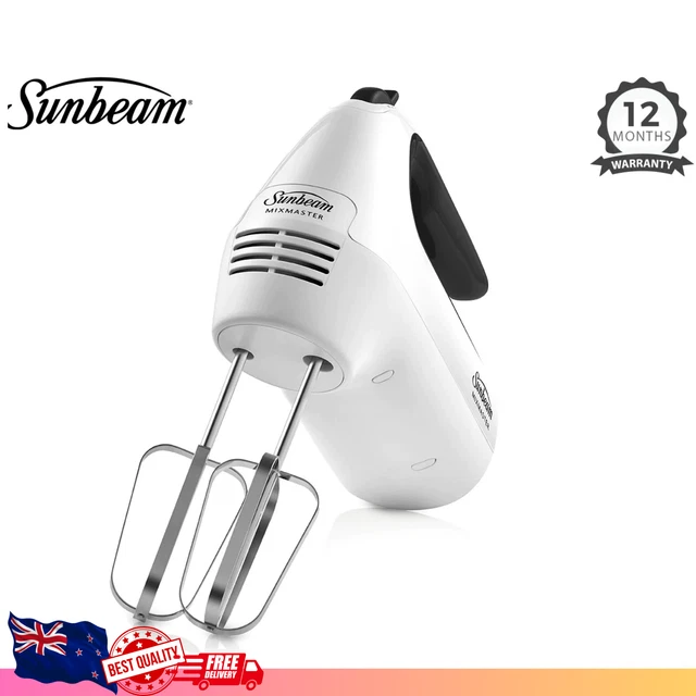 Sunbeam Mixmaster 6-Speed Hand Mixer with Power Button, Dough Beater, and Food