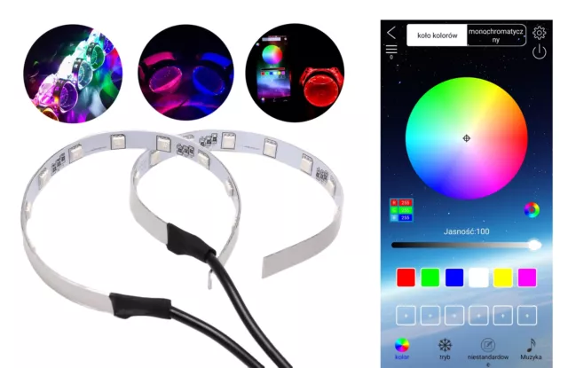 Sistema de iluminación de lentes, LED RGB Bluetooth "Devil Eyes"