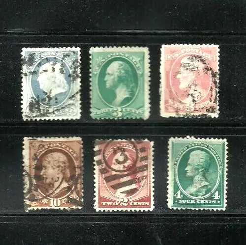 19th Century Used US Postal Stamps Added Postage Lot 1,2,3,5,10 Scott J82A  More
