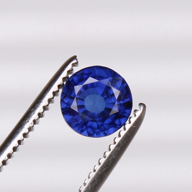 Saphir Naturel Bleu Ceylan Bleuet 2.30 CT Rond Certifié Pierre Précieuse Chauffé