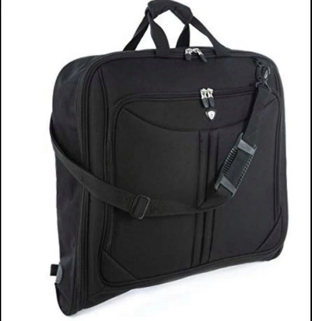 Olympia Luggage Deluxe Garment Bag, Black