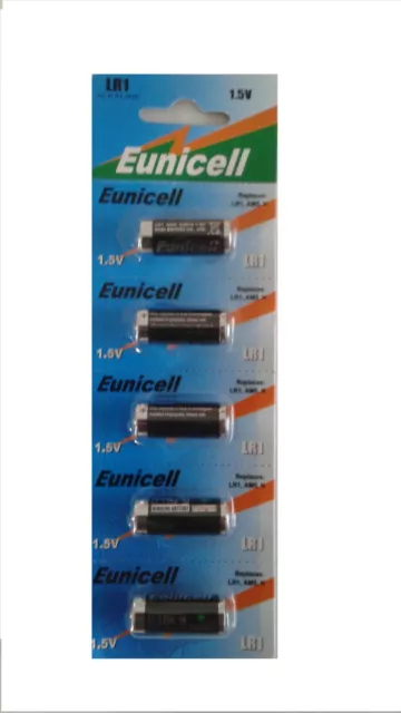 ENVOI AVEC SUIVI - EUNICELL 5 Piles Alcalines LR1 N Lady Eunicell 1,5V E90