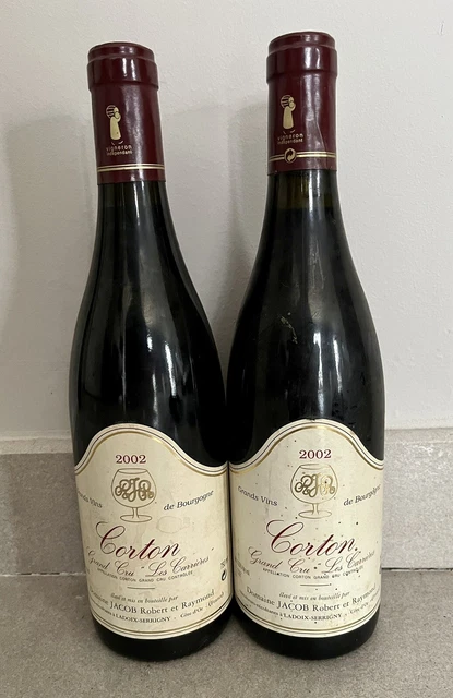 lot de 2 …CORTON grand cru  les carrières  2002