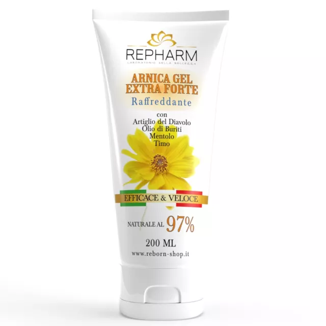 Crema Arnica Gel Extra Forte 97% + Artiglio del Diavolo, Raffreddante 200ML