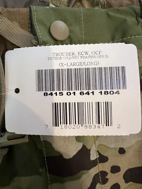 USGI Gen III ECWCS Level 6 OCP Multicam Gore-Tex Trousers, XL Long NEW 2