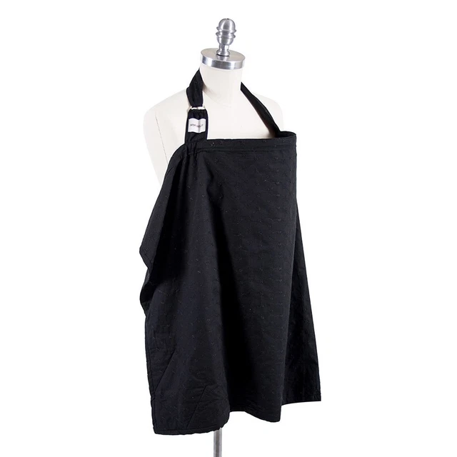 Bebe au Lait Premium Cotton Nursing Cover, Black Eyelet