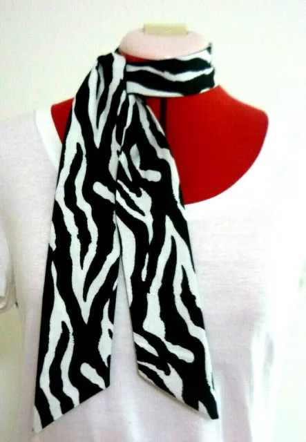 Rockabilly/Rock N Roll Neck Scarf~Headband~Hair Tie~Animal Print~Black & White