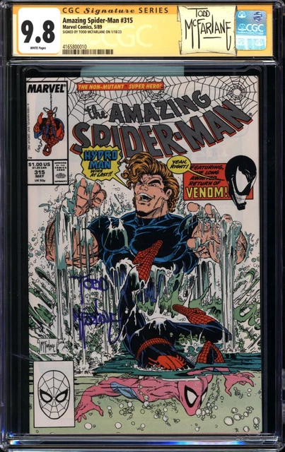 Amazing Spider-Man #315  Cgc 9.8 Ss Todd Mcfarlane 1St Venom Cover  #4165800010