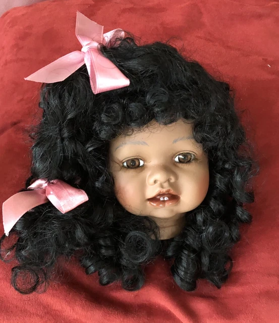 Dolls wig Nora, KU 32 cm with pink or beige bow, without doll