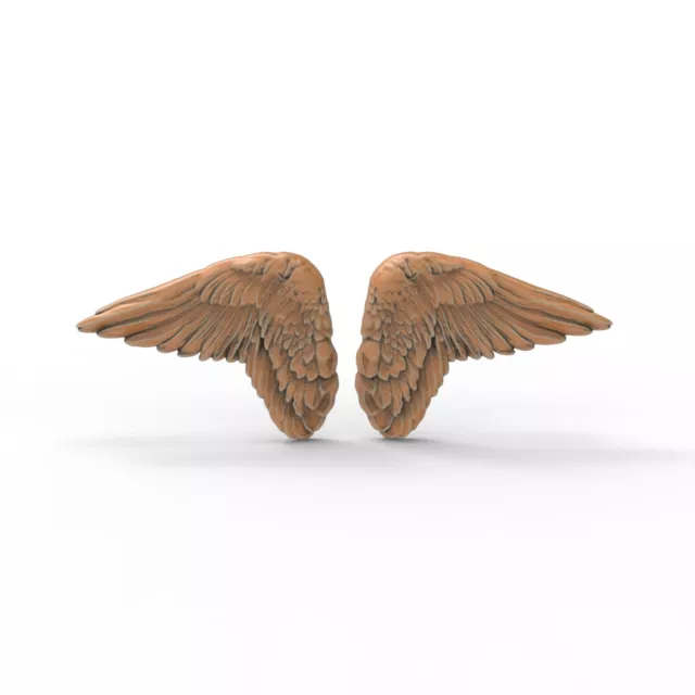 Pair 3D Printable Angels Wings Angel Cherub Wing STL Files For CNC Router DIY