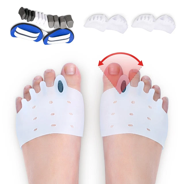 Juego de 2 pares de correctores de punta de silicona reutilizable ajustador de eversión de pie para hombres y mujeres