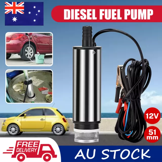 12V Aluminium Diesel Fuel Pump Submersible Transfer Vessel Water Oil Car Auto