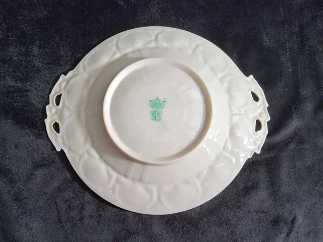 Irish Belleek 131 Bread Plate 9" Shell Cob Lustre Highlights 5Th Mark 1955-1965 3