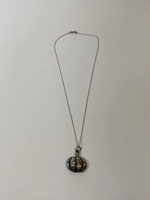 Vintage CW Charles Winston 925 Made In Italy Pumpkin Necklace