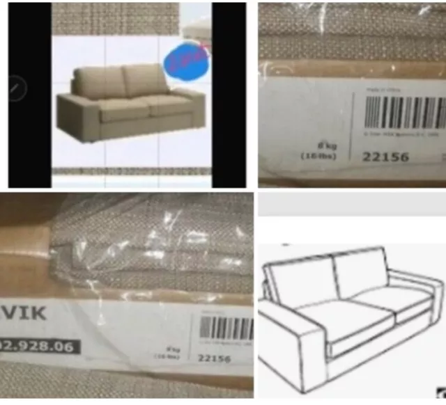 IKEA Kivik Isunda Beige 2 Seat Loveseat Sofa Tan COVER NEW Lux Tweed,MatesReducd