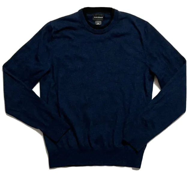 Club Monaco Sweater Size Large Knit Navy Black Trim Pullover  Top *MEASUREMENTS*