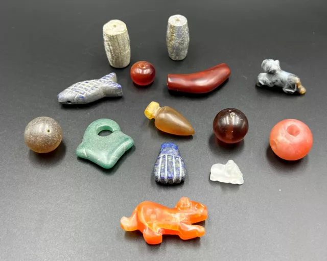 Burmese South East Asian Antique Agate Lapis Stones Beads Pendant Collectables