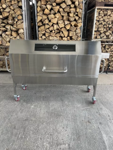 Grill BBQ Gasgrill Edelstahl elektrisch Spanferkel 1,50m Rotisserie Haubenbräter