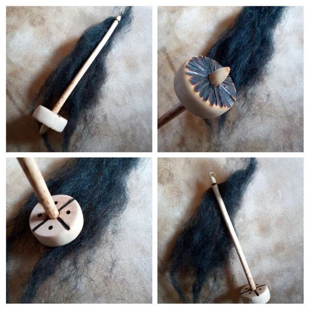 Husillo Drop Whorl - hilanderos de lana giratoria hechos a mano rústicos