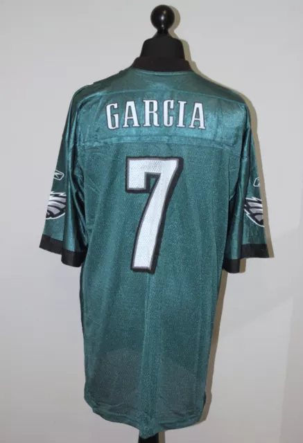 Vintage Philadelphia Eagles NFL football shirt jersey #7 Garcia Reebok Size XL
