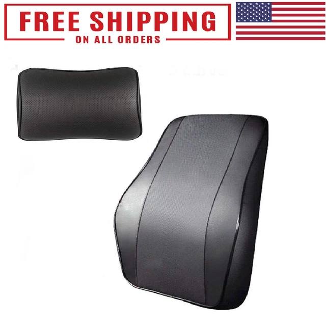Car Lumbar Cushion Seat Support Back and Neck Pillow Comfortable Memory Foam