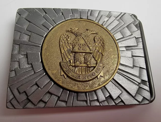 Vintage 32nd Degree Masonic Belt Buckle by Klitzner USA