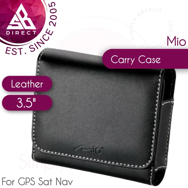 Mio Deluxe Universal Premium Leather Protective Carry Case For 3.5" GPS SatNav