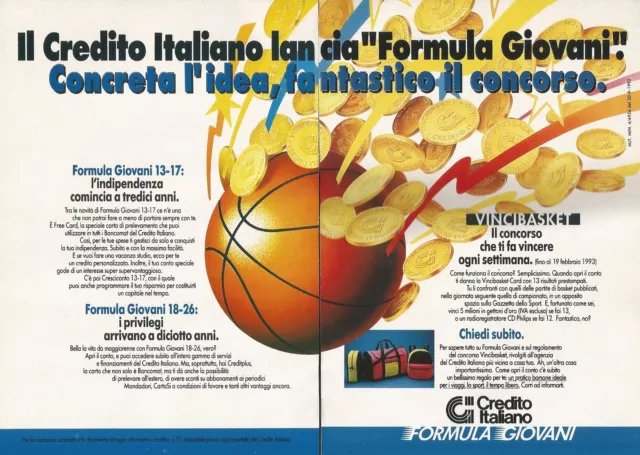 X0251 Crédit Italien Formule Jeunes - Publicité 1992 - Vintage Advertising