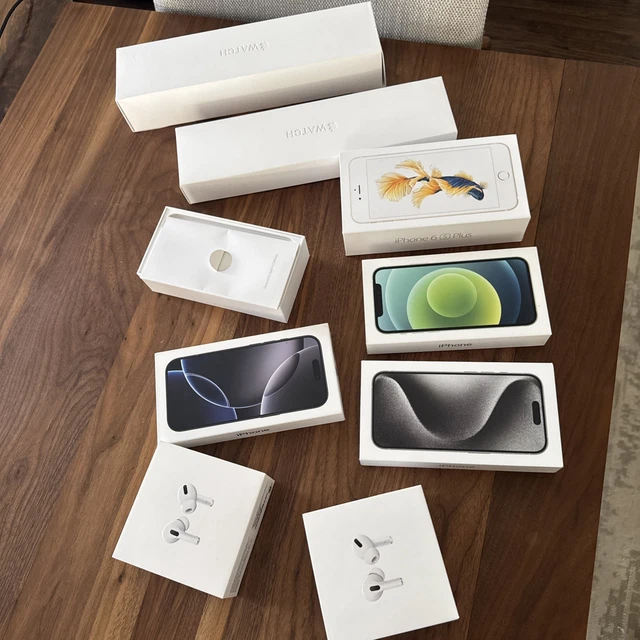 Lot Boîte Vide IPhone – Apple, Couleur Bleue (état Neuf, Boîte Ouverte)